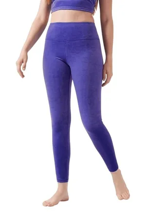 Athleta Elation Velvet Tight‎ Purple High Rise Leggings 467925-02 Womens Large thumbnail 1