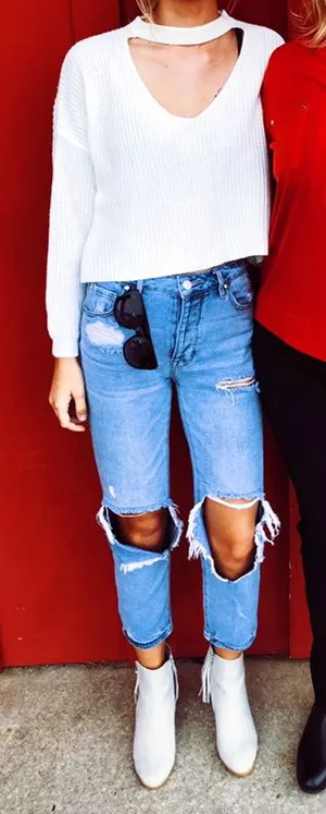 Cropped Sweater White thumbnail 1