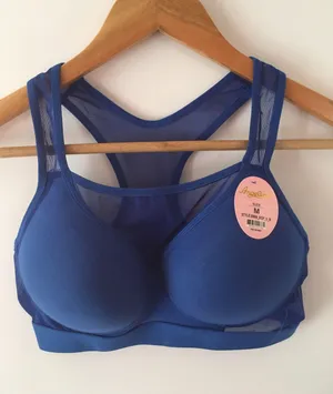 Blue Sports Bra, Medium thumbnail 1