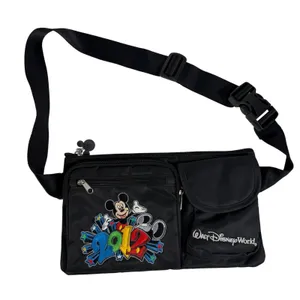 Walt Disney Parks World Fanny Pack Belt Bum Bag 2012 Mickey Mouse Black Sling thumbnail 1