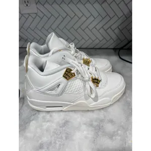 Nike Air Jordan 4 Retro White Gold Women’s 9 AQ9129-170 2024 OG Basketball thumbnail 4