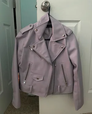 Zara lilac Leather Jacket thumbnail 3