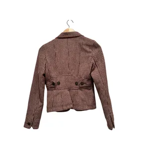 American‎ Eagle Houndstooth Wool Cropped Blazer Jacket Y2K Academia Preppy thumbnail 3