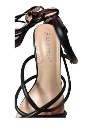 Unilady Melo black trendy modern strappy platform chunky block heel square toe thumbnail 4