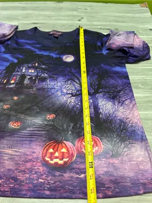Gloria Vanderbilt Purple Ombre Halloween Pumpkin Long Sleeve Tee L thumbnail 6