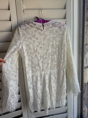 For Love And Lemons White Lace Deep V Romper thumbnail 4
