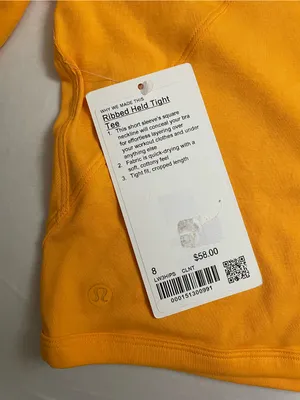 Lululemon NWT Ribbed Held Tight Short Sleeve Shirt Crop Top Orange Size 8 thumbnail 4