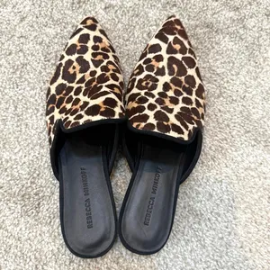 Rebecca Minkoff 8 Chamille Too leopard print pony cow hair mules 3468 thumbnail 5