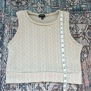 Originality Cable Knit Cropped Tank Top Sleeveless Shirt Size XS thumbnail 6