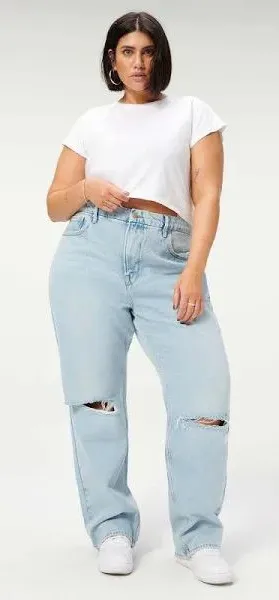 Good American Good 90’s Relaxed Straight Leg Jeans Blue542 Size 16 thumbnail 1