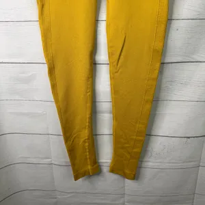 Forever 21 Womens Medium Mustard Yellow Ribbed High-Waist Leggings Chartreuse thumbnail 4