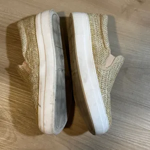 Soda Raffia Slip On Sneakers Womens 7 Tan Woven Platform Shoes Boho Beach Casual thumbnail 6