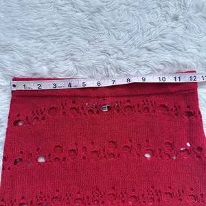 I.AM.GIA Alix Skirt Swim Coverup Maxi Elastic Waist Crochet Sheer Red XXS thumbnail 11