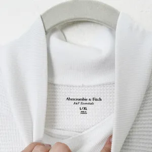 [Abercrombie & Fitch] White Waffle Knit Mock Neck Oversized Sweater Size L/XL thumbnail 10