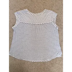 Daniel Rainn‎ Linen Blend Polka Dot Stripe Mixed Print Blouse Large thumbnail 4