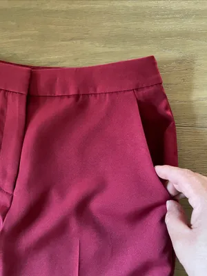 MILLY Nash Cady Pants- Burgundy Wide Leg Trousers Size 4 thumbnail 8