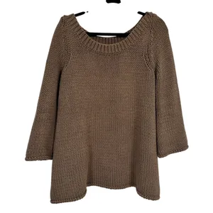 Soft Surroundings Brown Chunky Knit Oversized Sweater Womens L Lagenlook Fall thumbnail 2