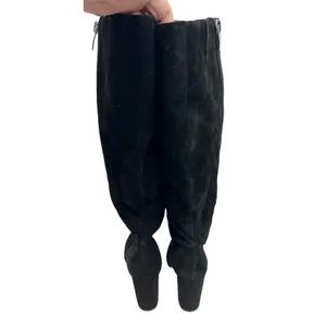 Nine West Black Suede Knee High Boots Pointed Toe Block‎ Heel Size 6.5 thumbnail 6