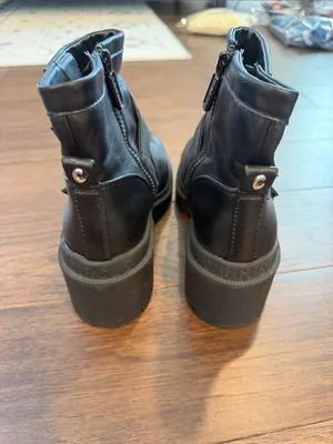 Circus by Sam Edelman Platform Biker Booties Black Leather - Size 8 - C61-147 thumbnail 5
