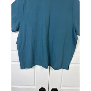 Athleta Pique Short Sleeve Polo Women 1X‎ Teal Blue Button Neck Athletic Top thumbnail 9