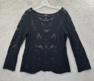 Y2K Express Sheer Crochet Lace Top Whimsigoth Witchy Fairy Grunge Women's Medium thumbnail 1