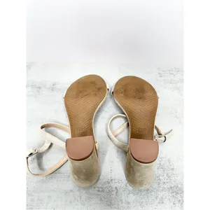 BP Sandals Womens Size‎ 6.5 Light tan Ankle Strap Leather Open Toe Block Heel thumbnail 9