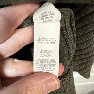 Aerie Sweatshirt Womens Large Olive Green Bright Star Studded Oversized Pullover thumbnail 8