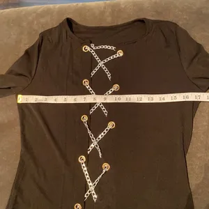 Women’s Black Long Sleeve Sexy Top/Dress with Chain Closure Size XL NEW thumbnail 9