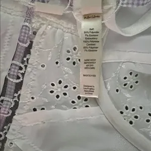For Love and Lemons Daisy Eyelet Embroidered Bodysuit White and Lavender 36C NWT thumbnail 6