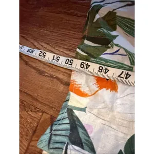 Anthropologie Corey Lynn Calter Olivia Tropical Bird linen smocked midi dress M thumbnail 9