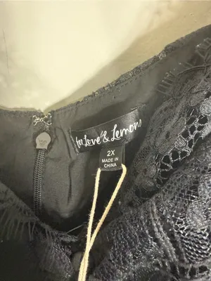 NWT For Love and Lemons Kleid Samira Black Lace Mini Dress Size 2X thumbnail 7