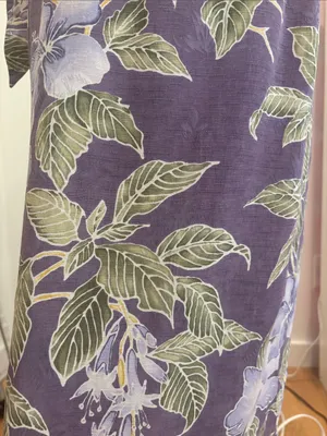 Vtg Tommy Bahama Hawaiian Midi Skirt 100% Silk Purple Size Medium thumbnail 4