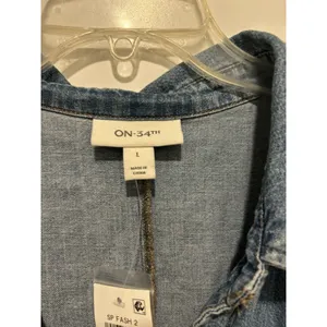 Women’s Large Midi Shirt Dress Denim Cowgirl Soft Western Prairie Modest Teacher thumbnail 3