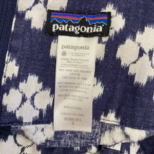 Patagonia Summertime Dress Blue and‎ White Hemp Organic Cotton Size 6 thumbnail 2