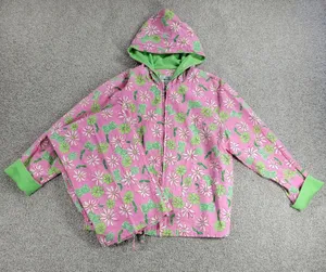 VTG Erin London Petite Pant Set Womens PS/PM Pink Green Floral Full Zip Hood thumbnail 1