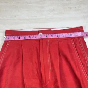 Mango MNG Suit Red Wide Leg High Rise Contrast Stitch Trousers Pants Womens 2 thumbnail 9