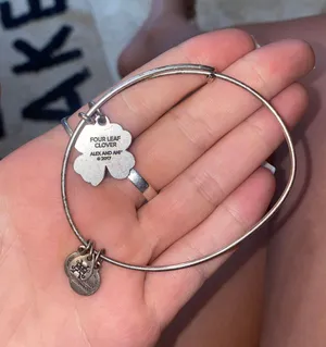 ALEX AND ANI Four Leaf Clover IV Charm Bangle thumbnail 2