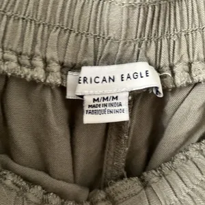 American Eagle olive green wide leg pants in size Medium thumbnail 3