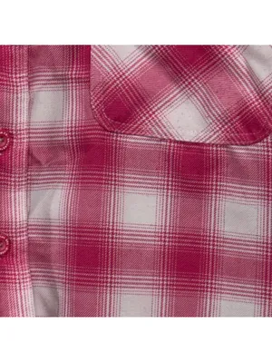 Dixxon The Valentine Women’s M Pink Plaid Cropped Flannel thumbnail 5