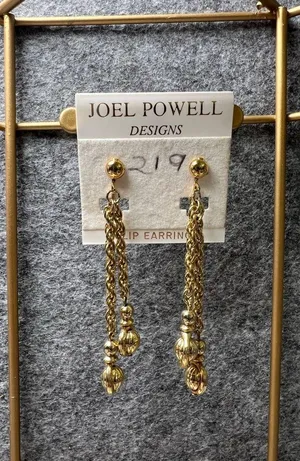 Vintage Joel Powell Designs Clip Earrings Gold thumbnail 1