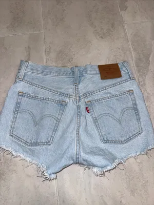 Levi's Light Blue Distressed 501 original Jean Shorts size 25 thumbnail 8