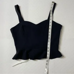 Alythea Black Lace‎ Up Peplum Crop Top size medium thumbnail 6