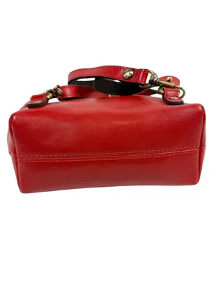 Patricia Nash Small Vatoni Convertible Leather‎ Backpack Papaya Red Leather thumbnail 7