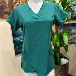 EUC Green Jockey medical scrub top size S Stretchy thumbnail 1