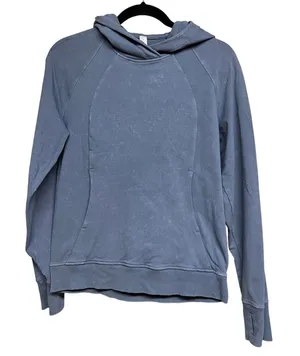 Lululemon Scuba Pullover Hoodie Sweatshirt Washed Blue Charcoal Women’s‎ Size 4 thumbnail 1