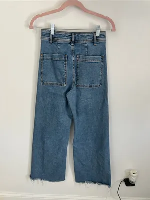 Zara The Marine Straight High Rise Wide Leg Jeans thumbnail 3