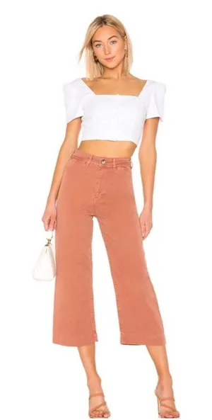 Free People Patti Crop Pants In Rose Size 26 thumbnail 1