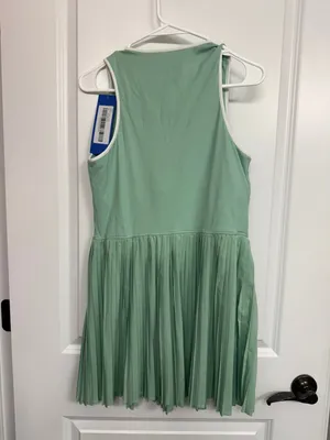 NWT Athluna Green Pleated Athletic Tennis Dress Built-In Bra L thumbnail 5