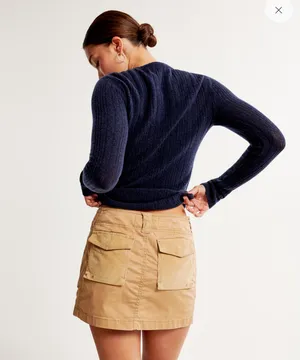 Abercrombie 2000s Mixed Fabric Micro Mini Skirt thumbnail 2