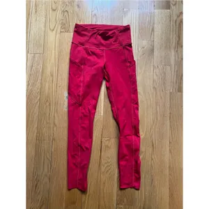 Lululemon Fast & Free 7/8 Tight Dark Red High Rise 25” Inseam Nulux Fabric Sz 4 thumbnail 6
